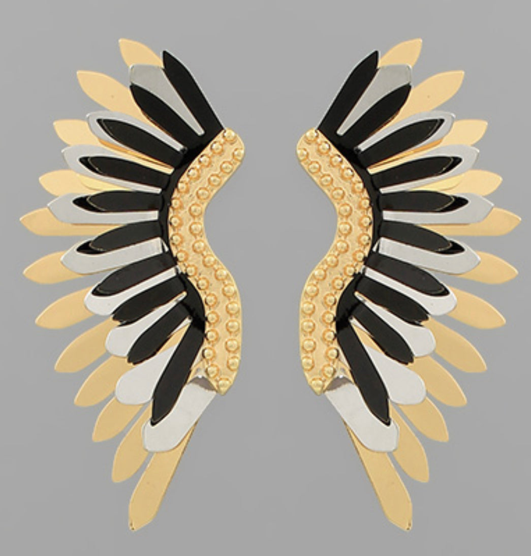Black gold earrings