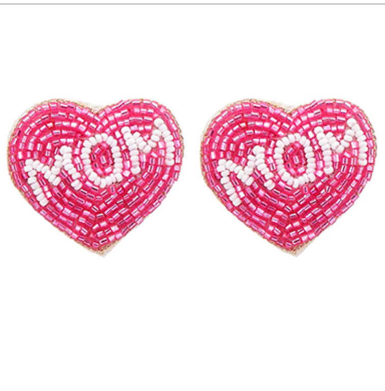 Pink mom earrings