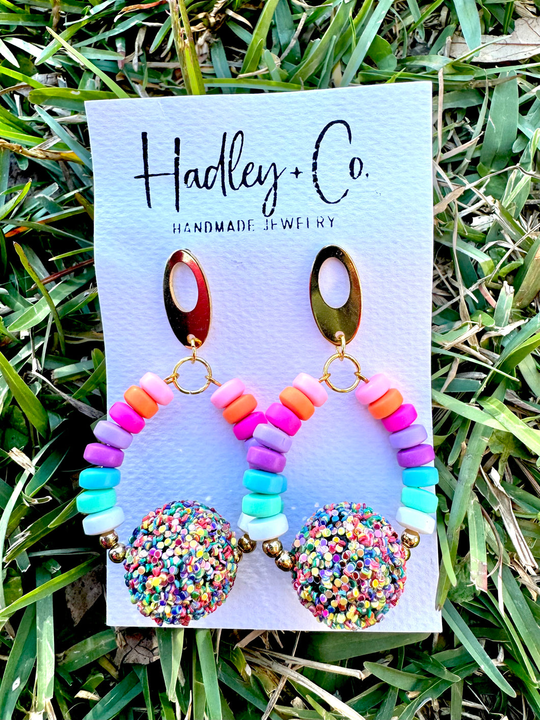 Colorful glitter bead Hadley + co earrings