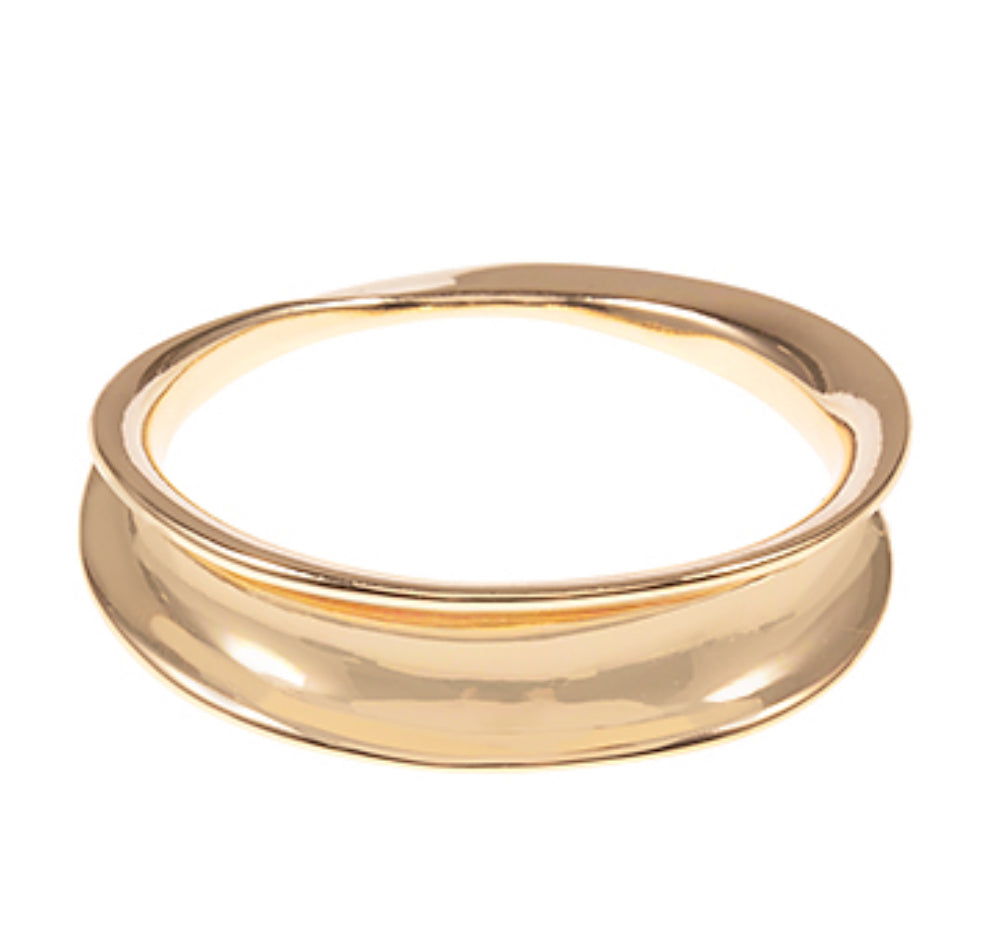 Chunky metal gold bangle bracelet