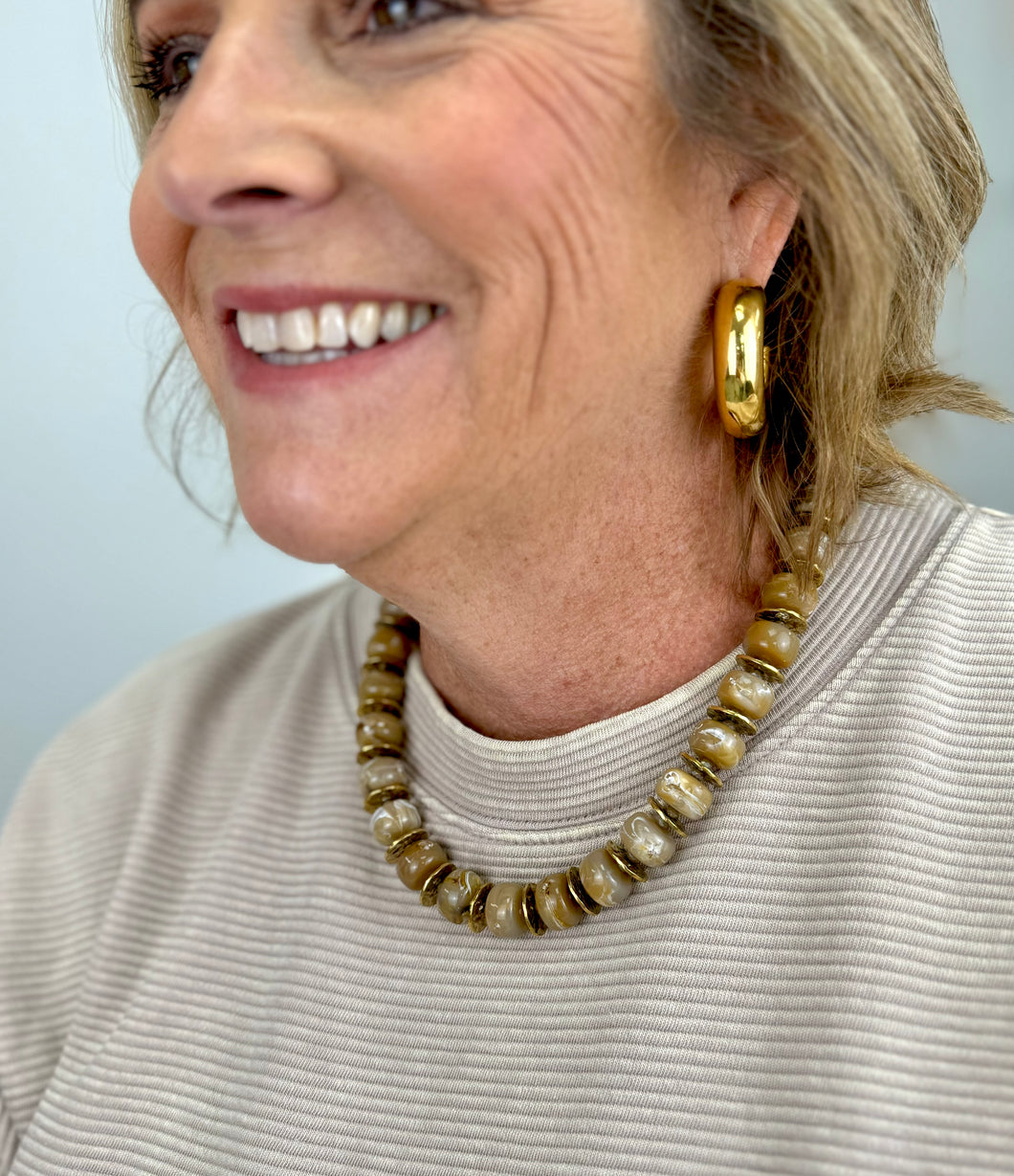 Brown gold necklace- hart designs