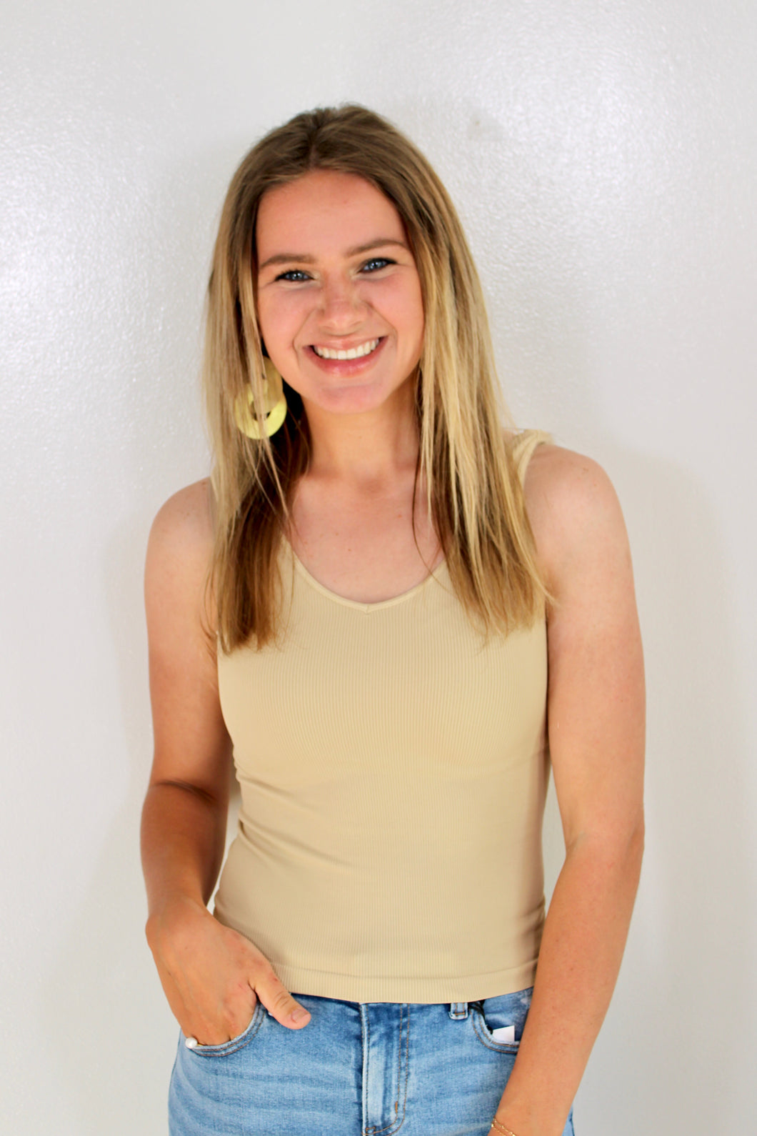Tan one size tank top- one size