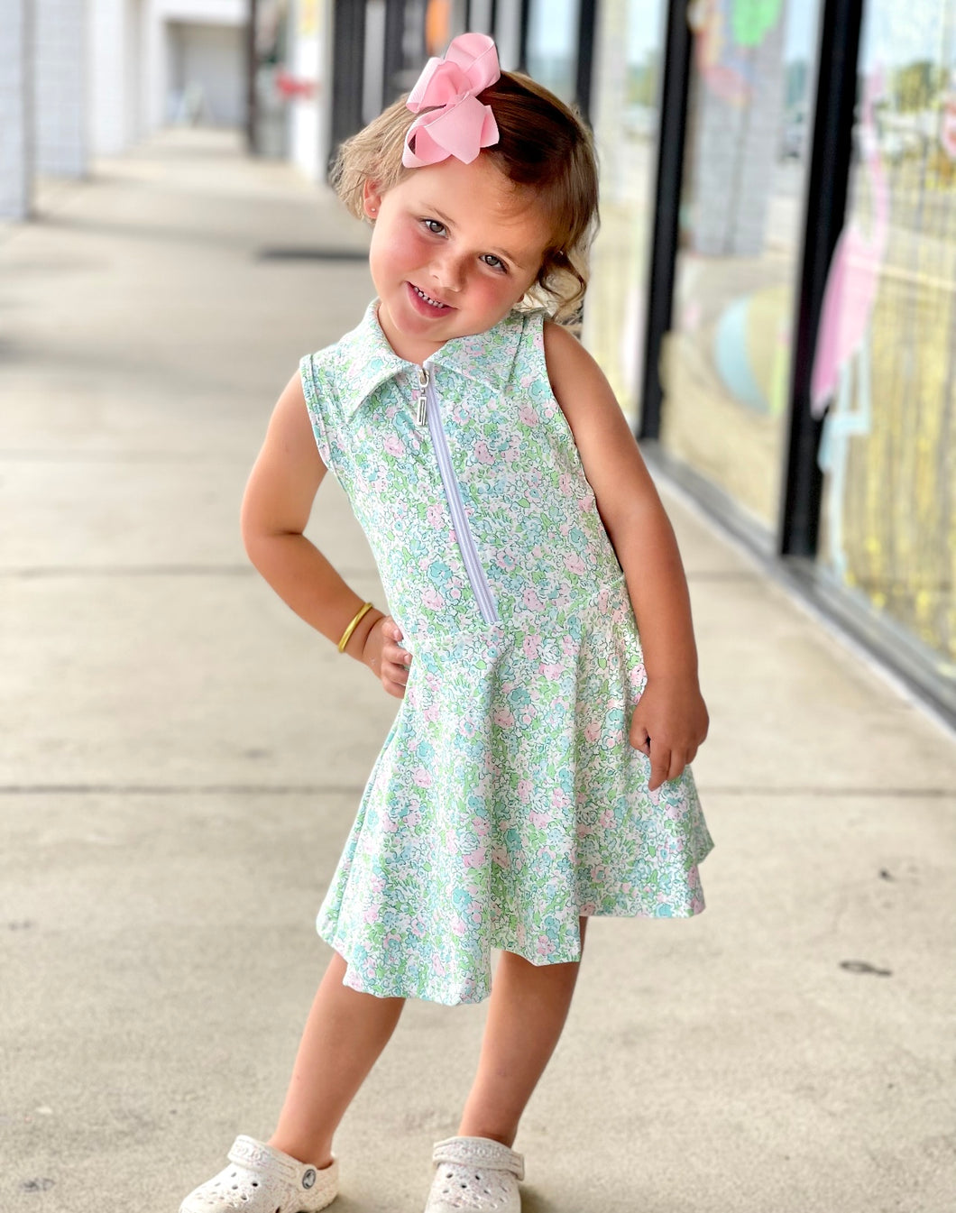 Green floral tennis dress