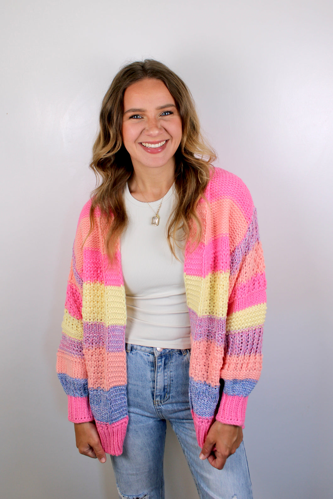 Colorful knit cardigan