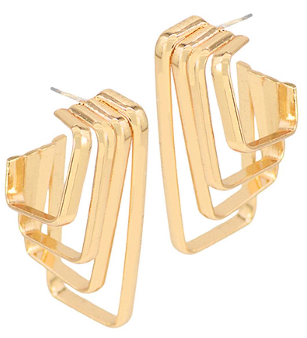 Square layered earrings