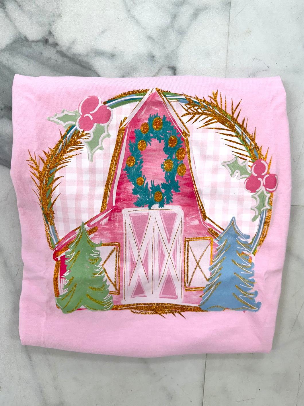 Christmas barn tee