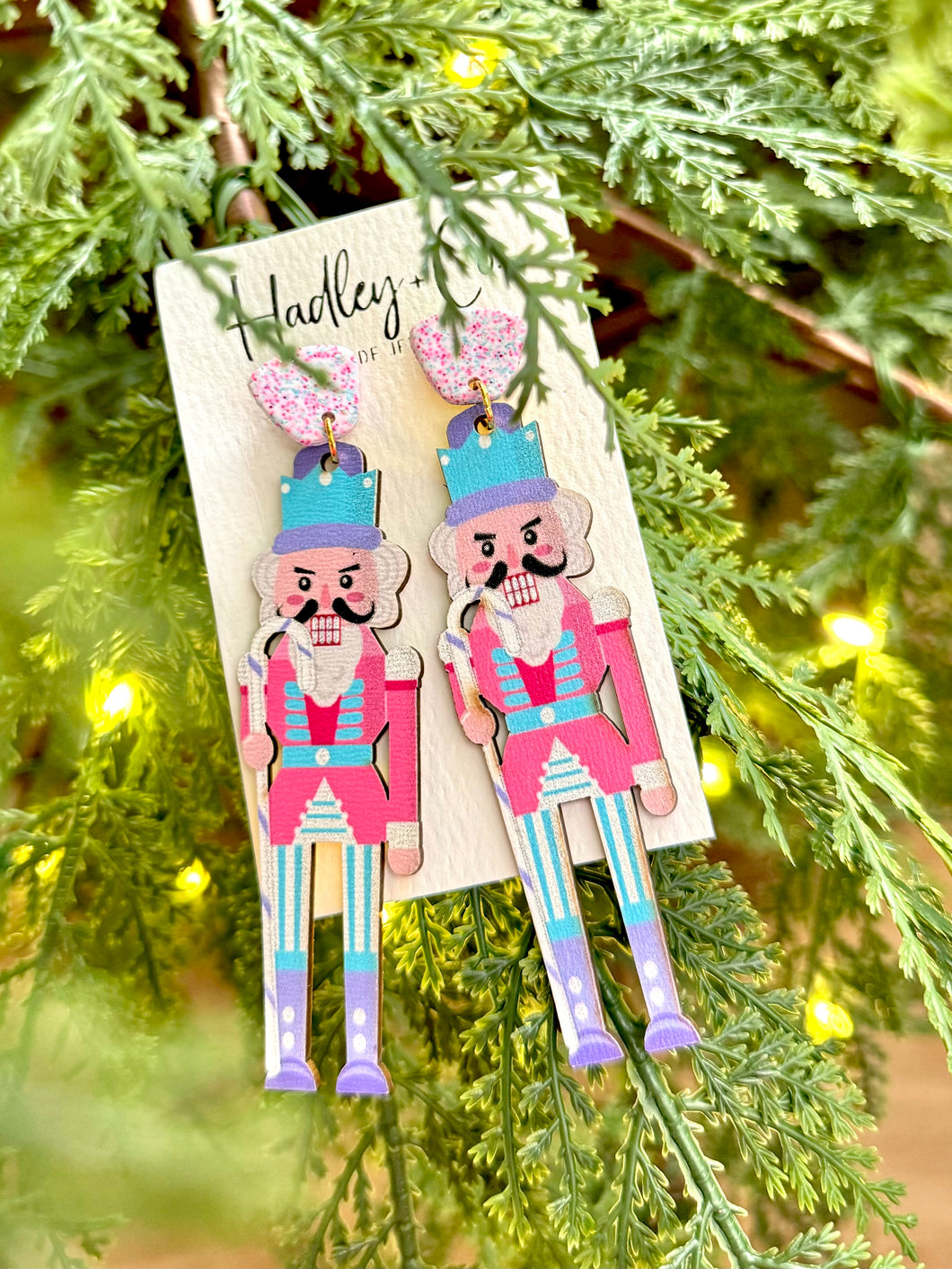 Pink blue nutcracker Hadley +co earrings