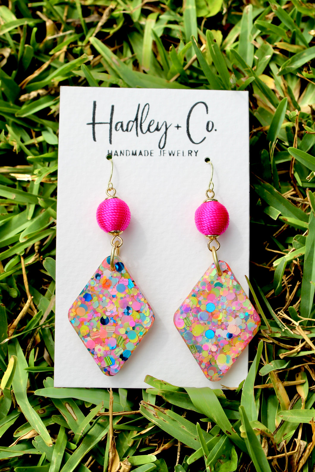 Confetti pink Hadley + Co earrings