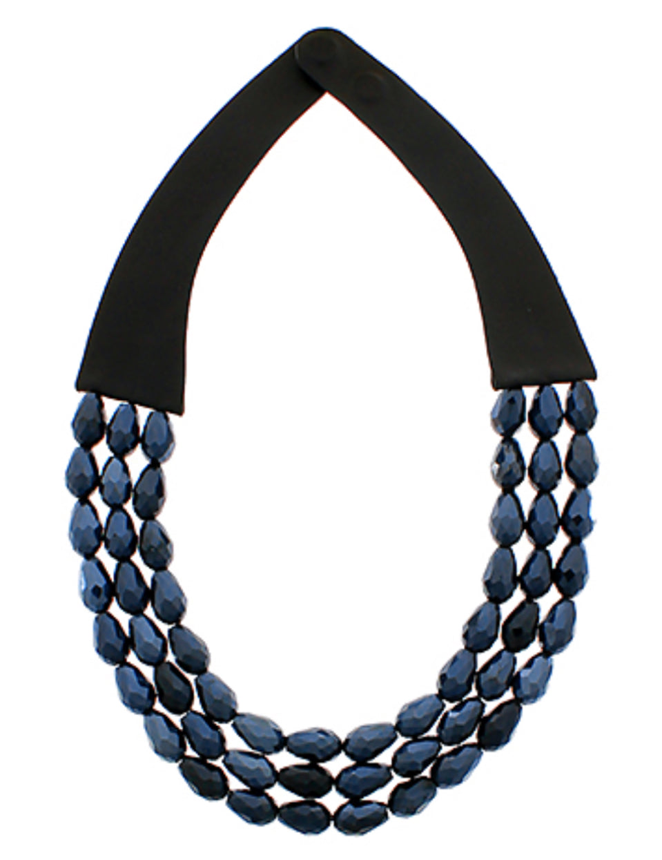 Navy 3 row necklace