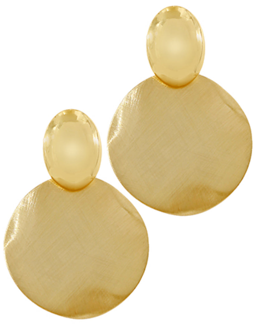 Round gold earrings