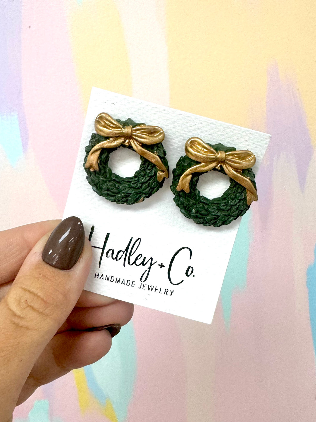 Wreath Hadley + co earrings