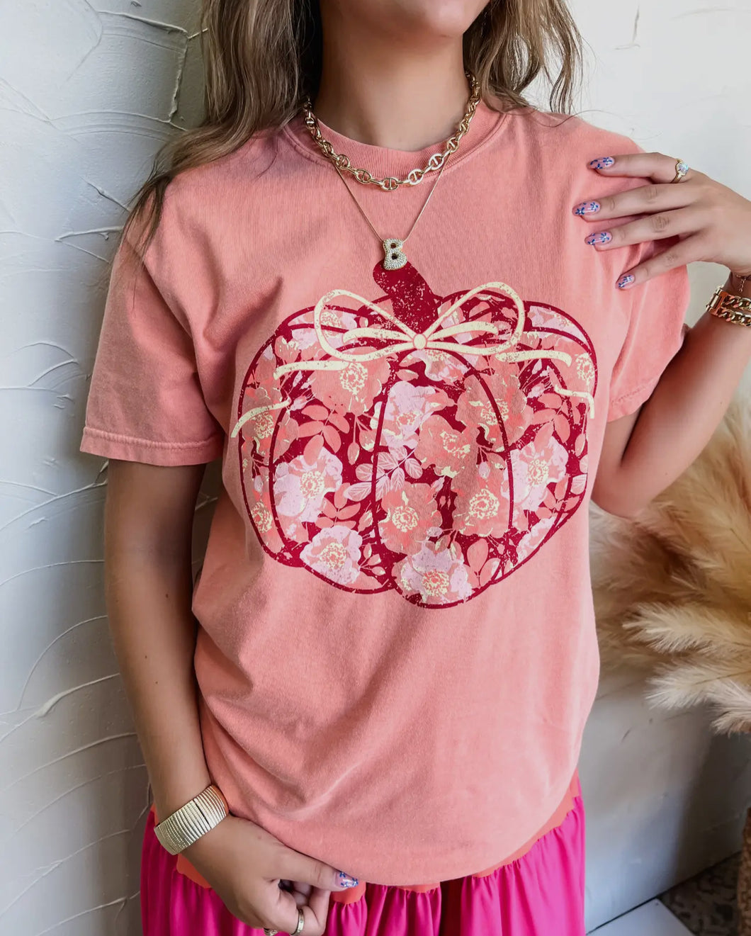 Mauve pumpkin tee