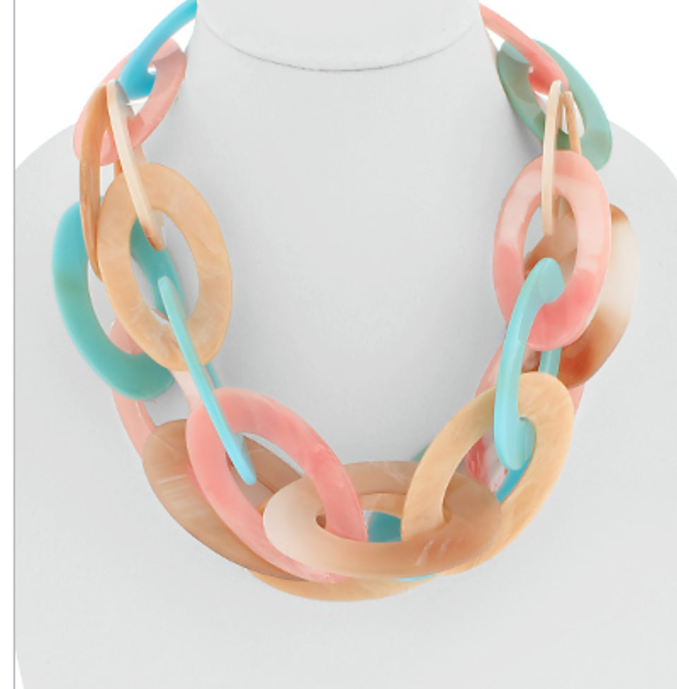Multi chunky linked necklace
