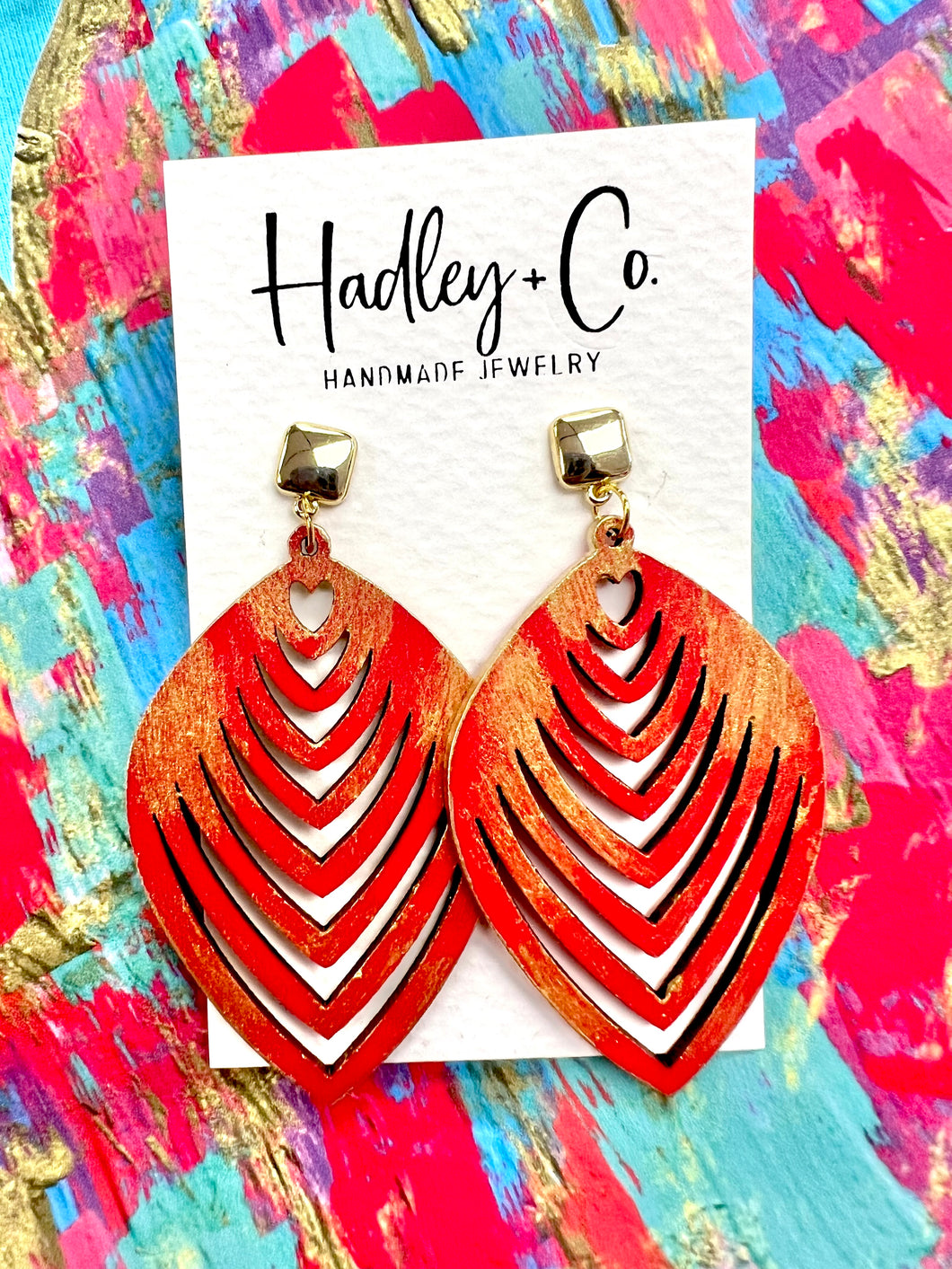 Red gold Hadley + co earrings