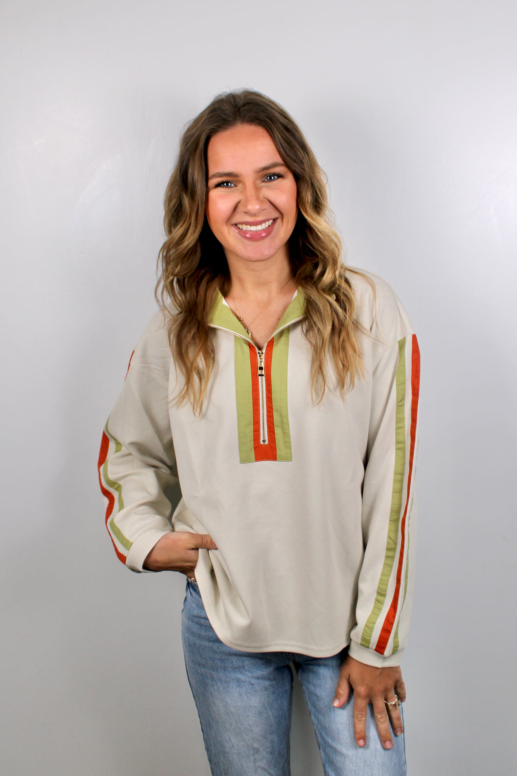 Oatmeal lime orange top