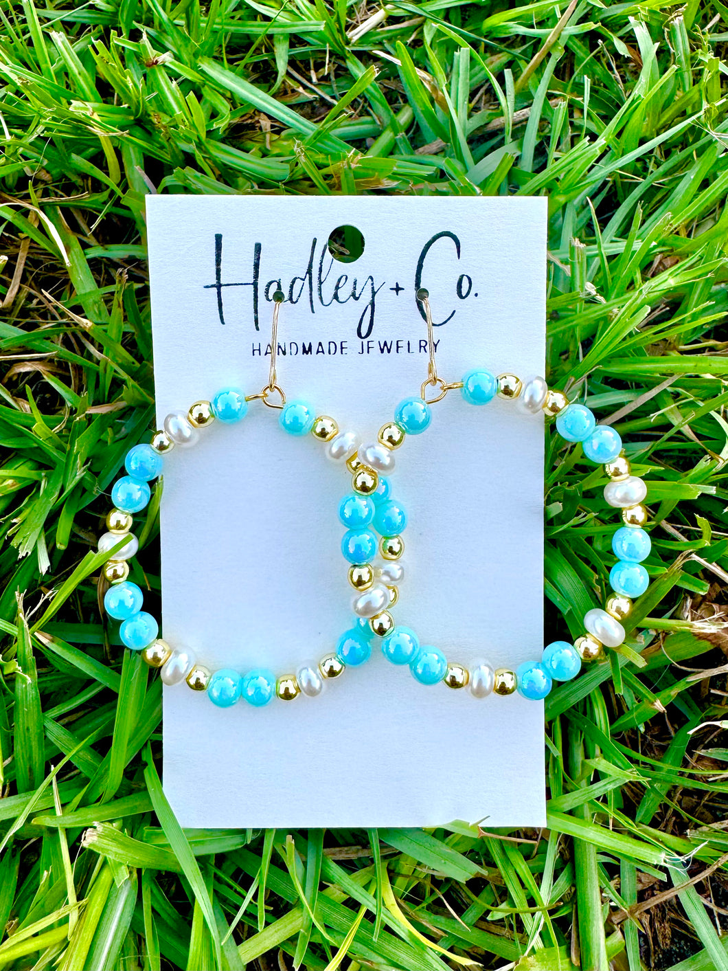 Teal pearl Hadley +co earrings