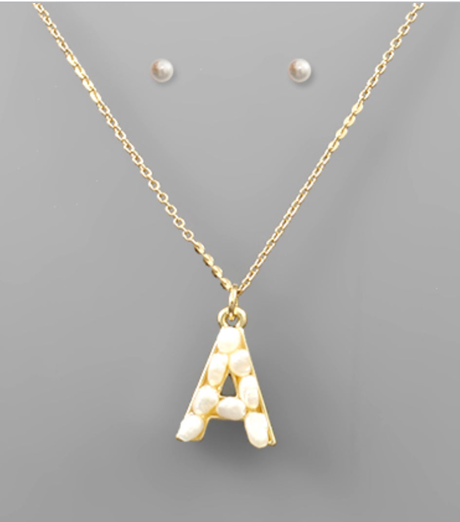 Pearl initial necklace- several letters