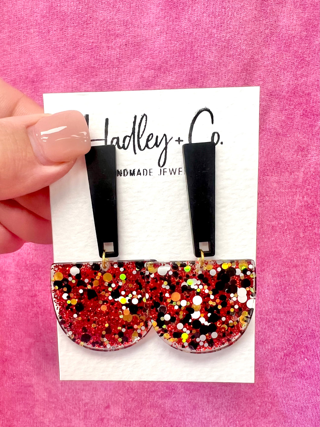 Red confetti Hadley + co earrings