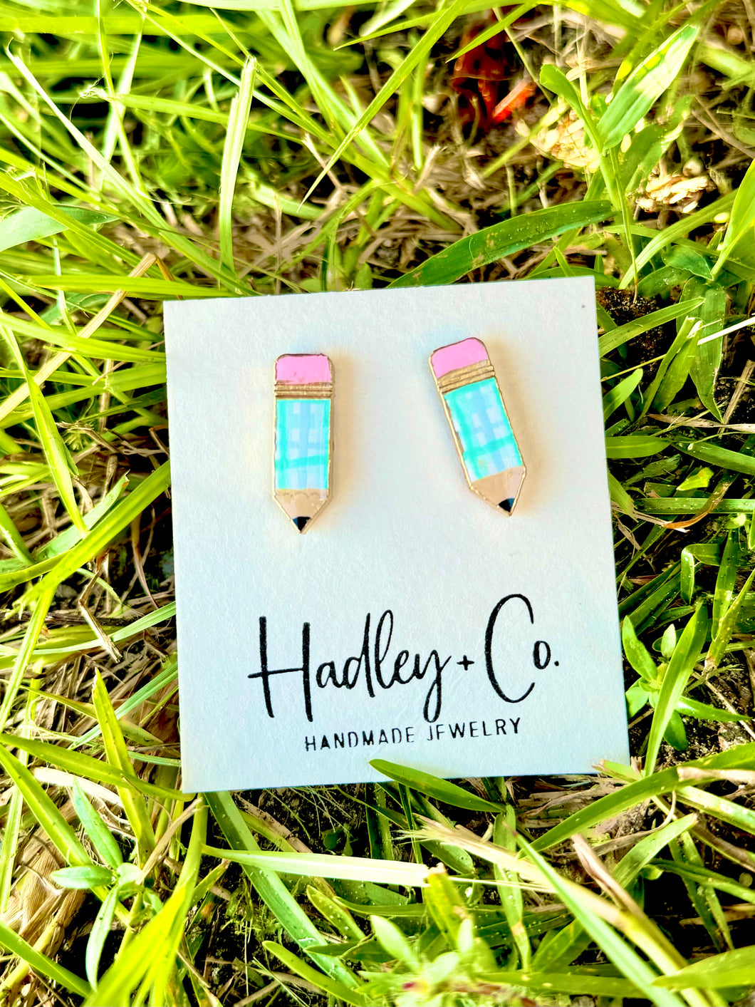 Plaid Pencil stud Hadley + co earrings