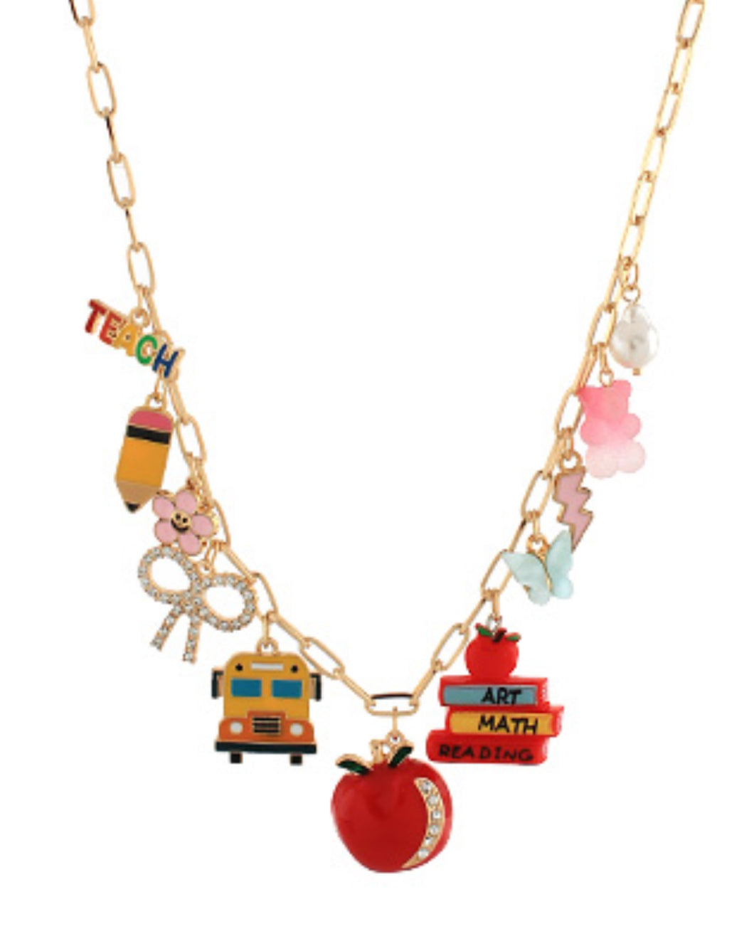 Teacher charm necklace