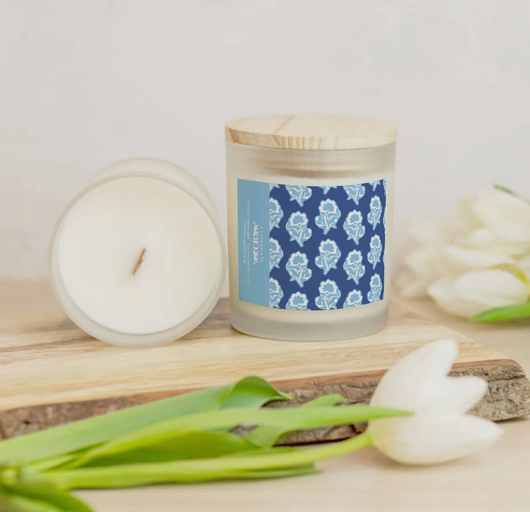 Glass candle- maya (blackberry vanilla)