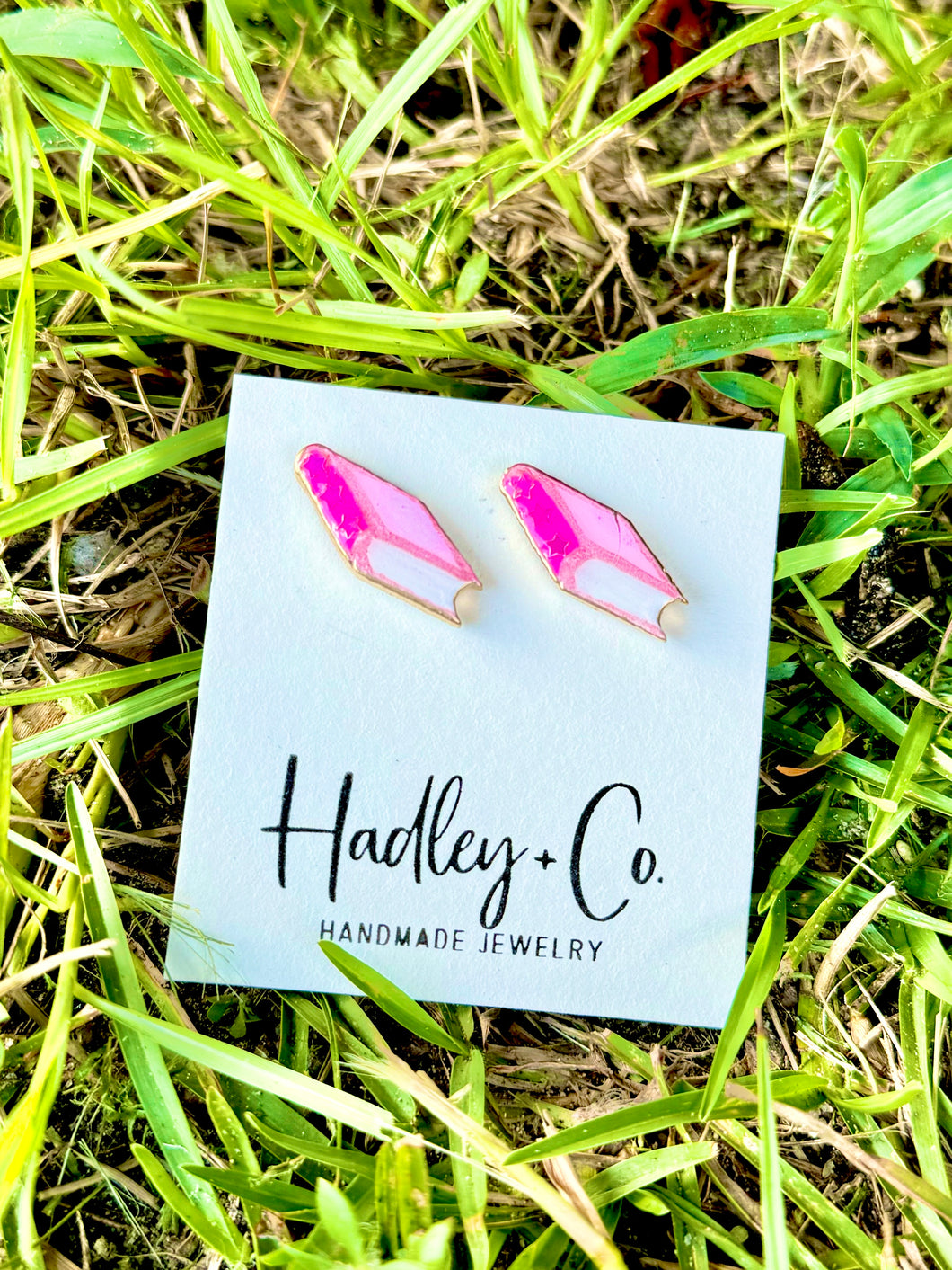 Pink book Hadley + co earrings