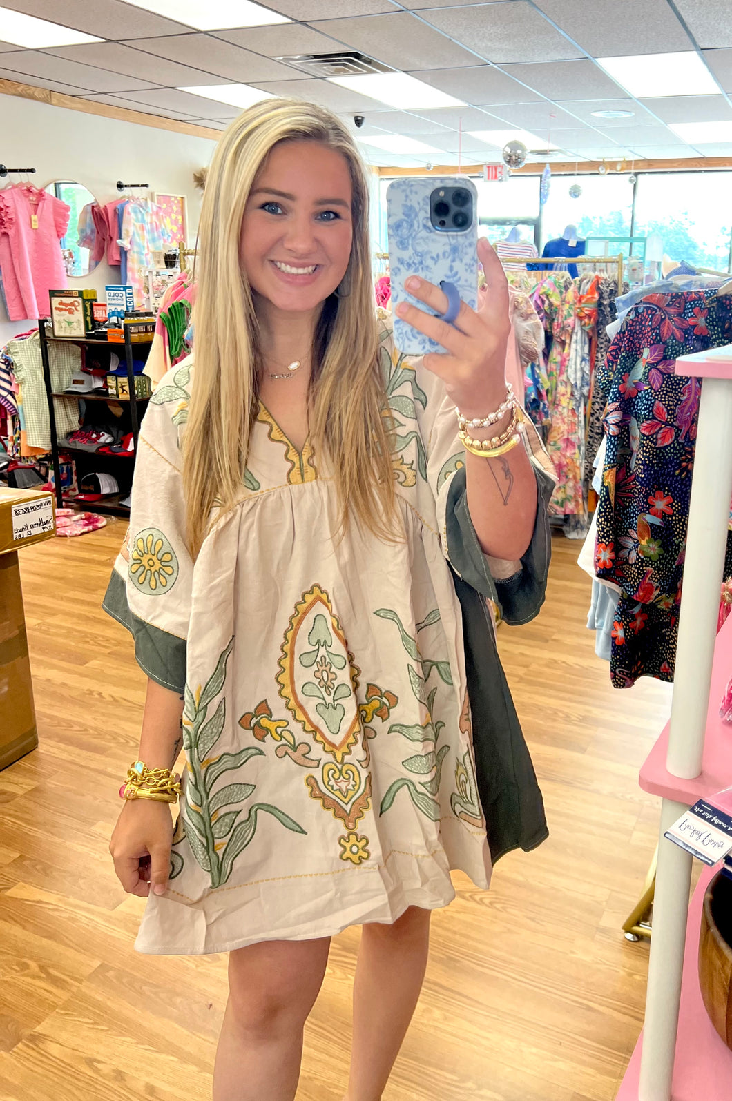 Sage boho dress