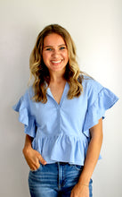 Load image into Gallery viewer, Blue hooded top

