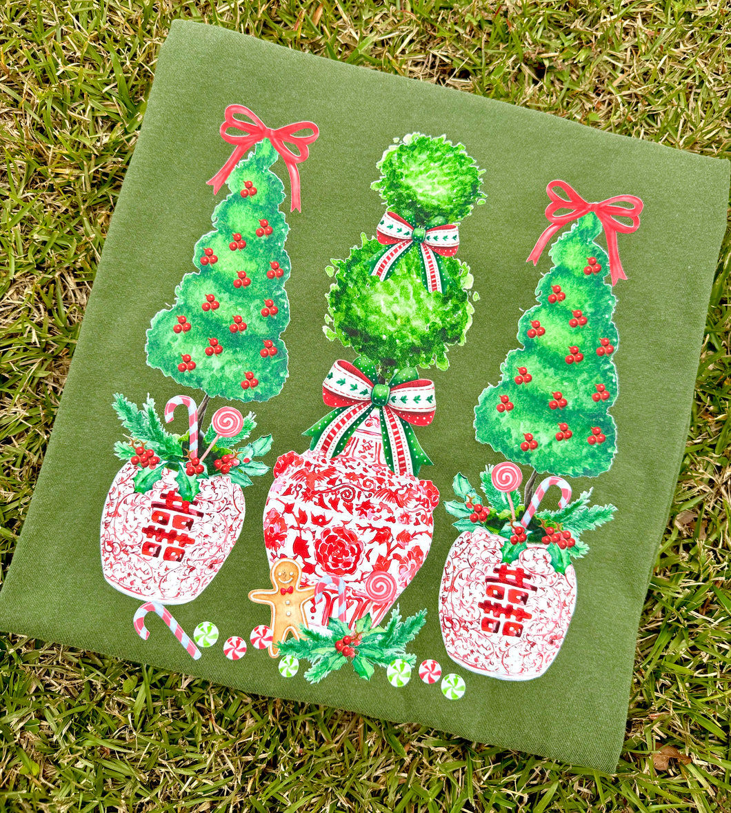 Christmas chinoiserie tee