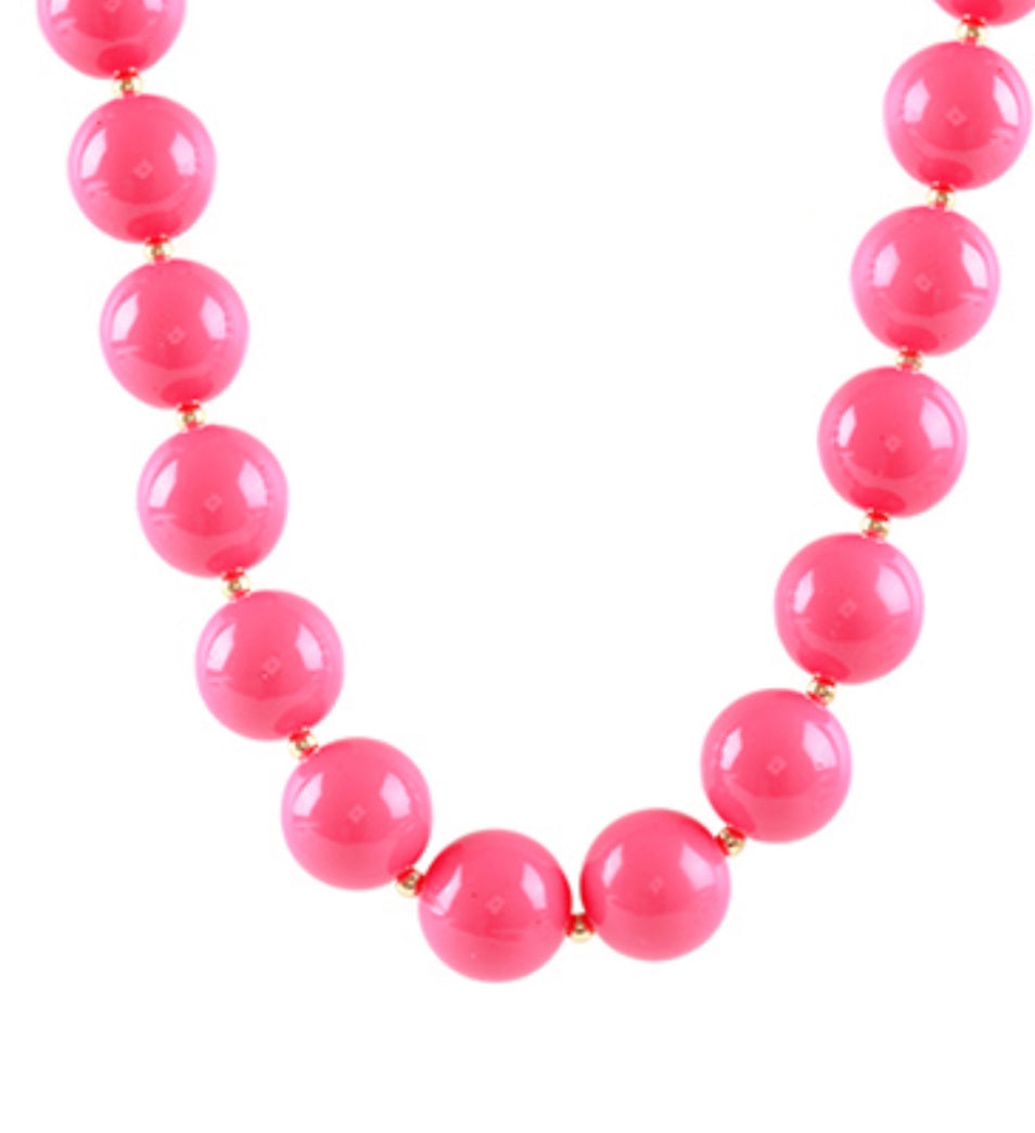 Pink ball necklace