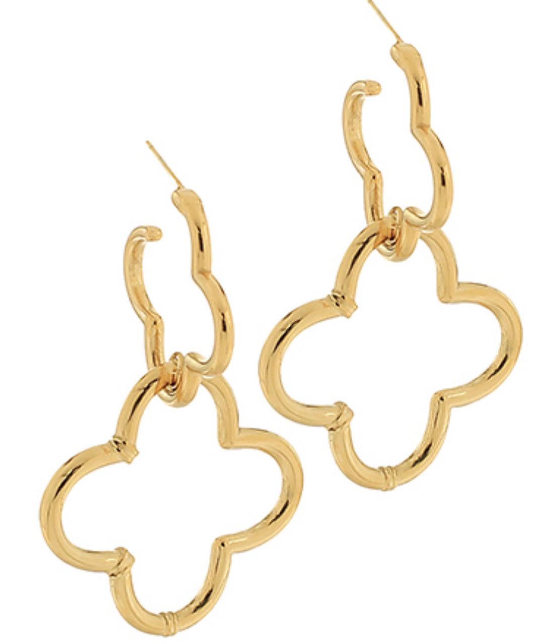 Double layered clover earrings