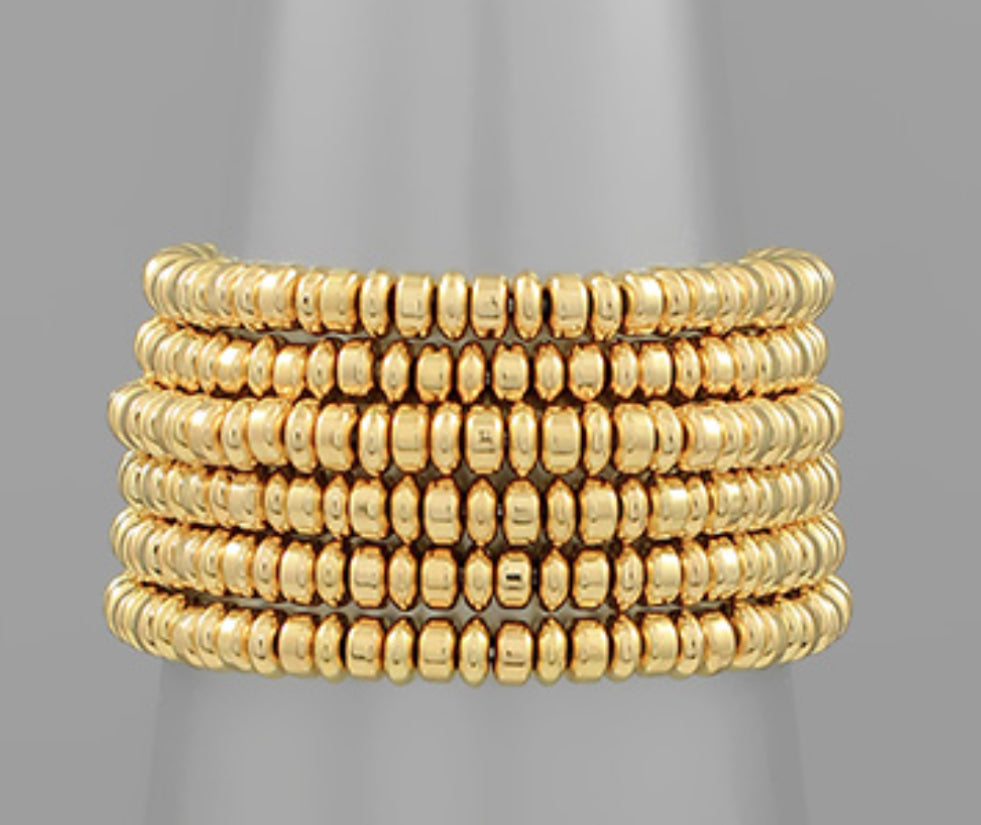 6 row gold bracelet set