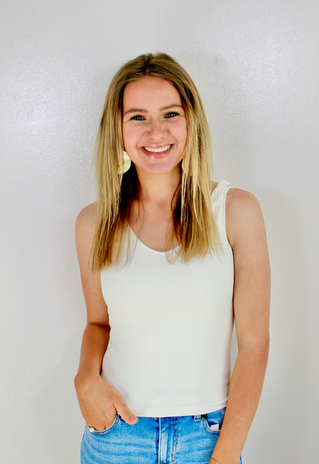 Cream tank top- one size