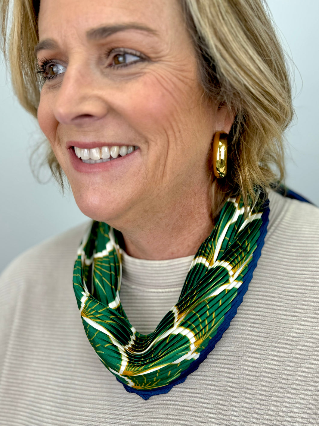 Green navy scarf hart designs