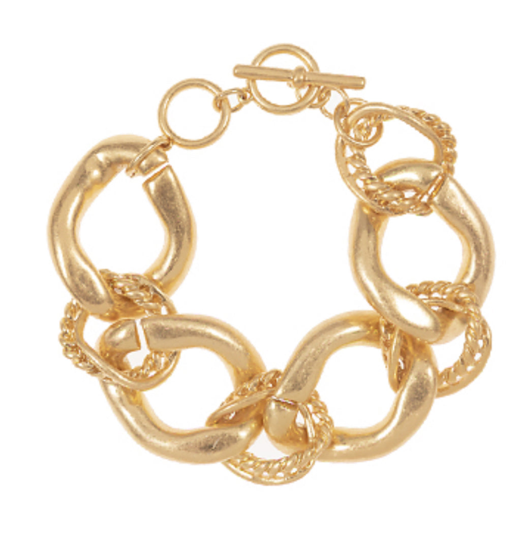 Gold cable link bracelet