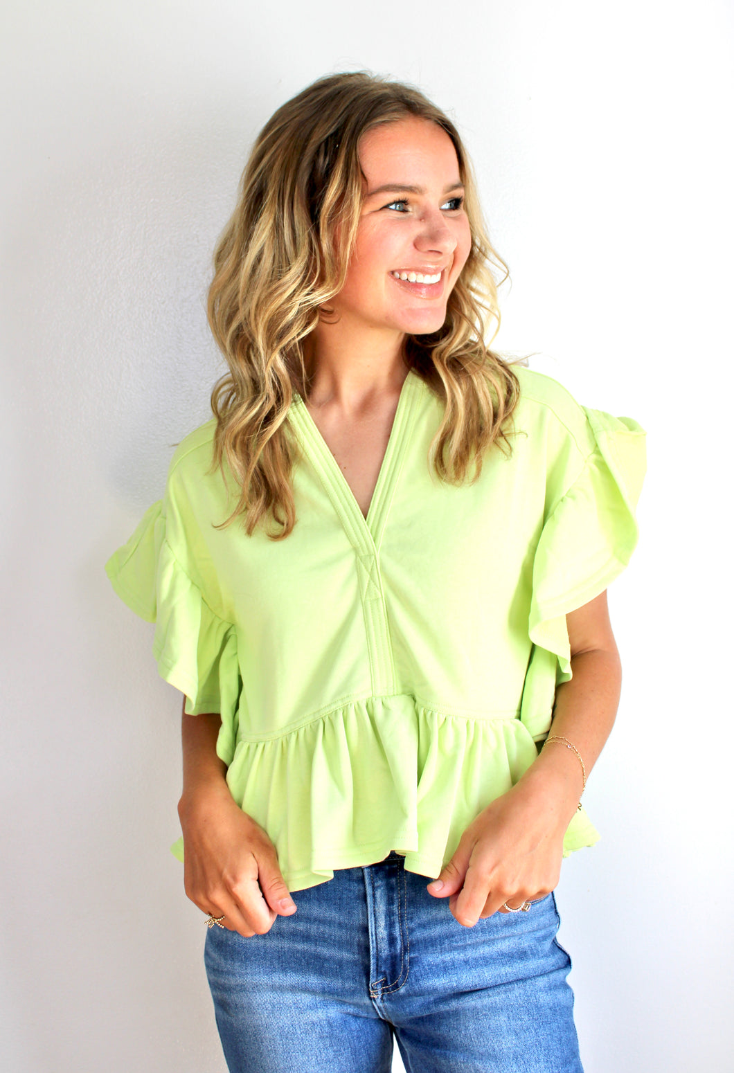 Lime hooded top