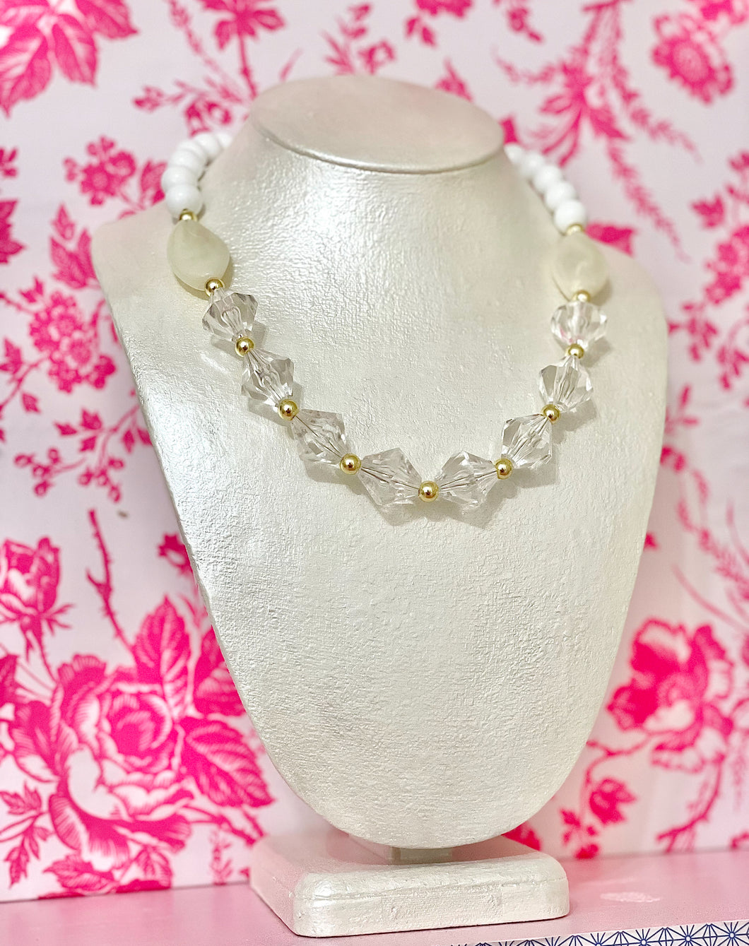 Clear white Hadley + co necklace