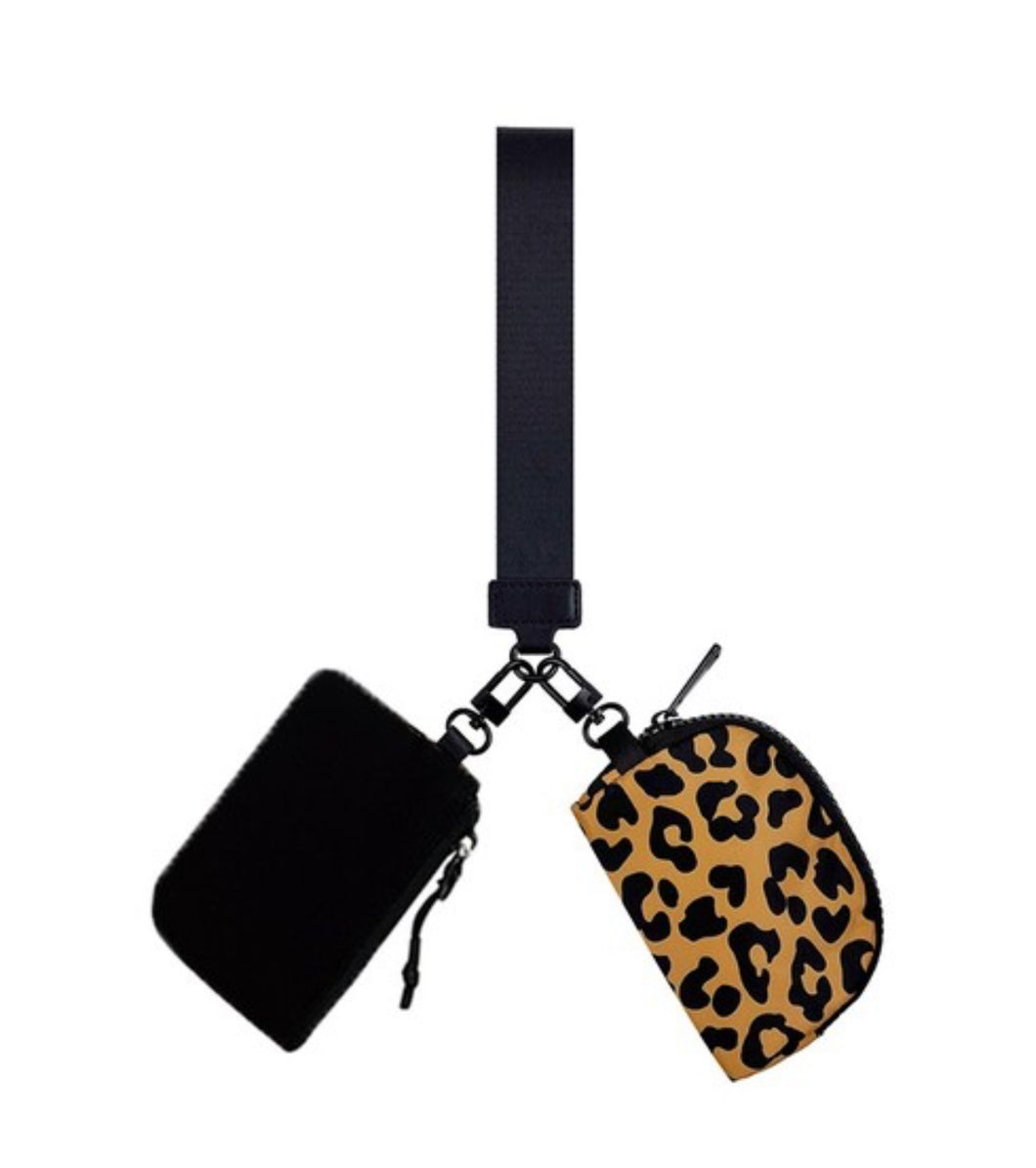 Black Leopard Keychain wallet