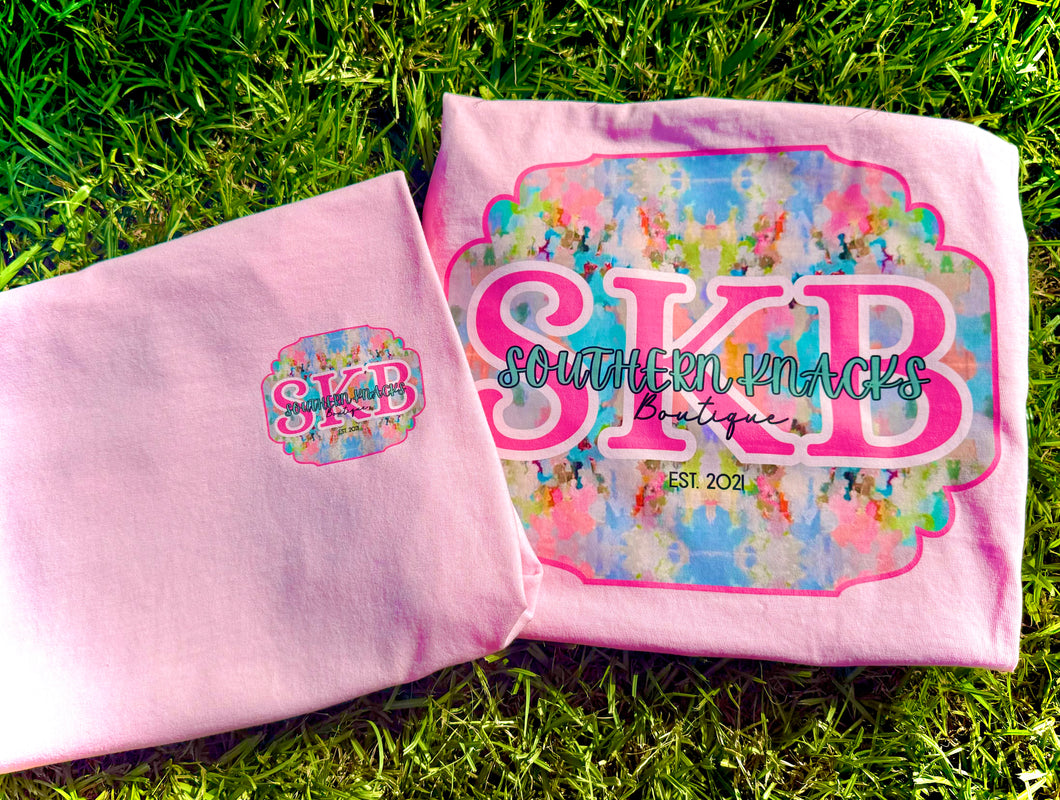 Skb pink colorful logo tee