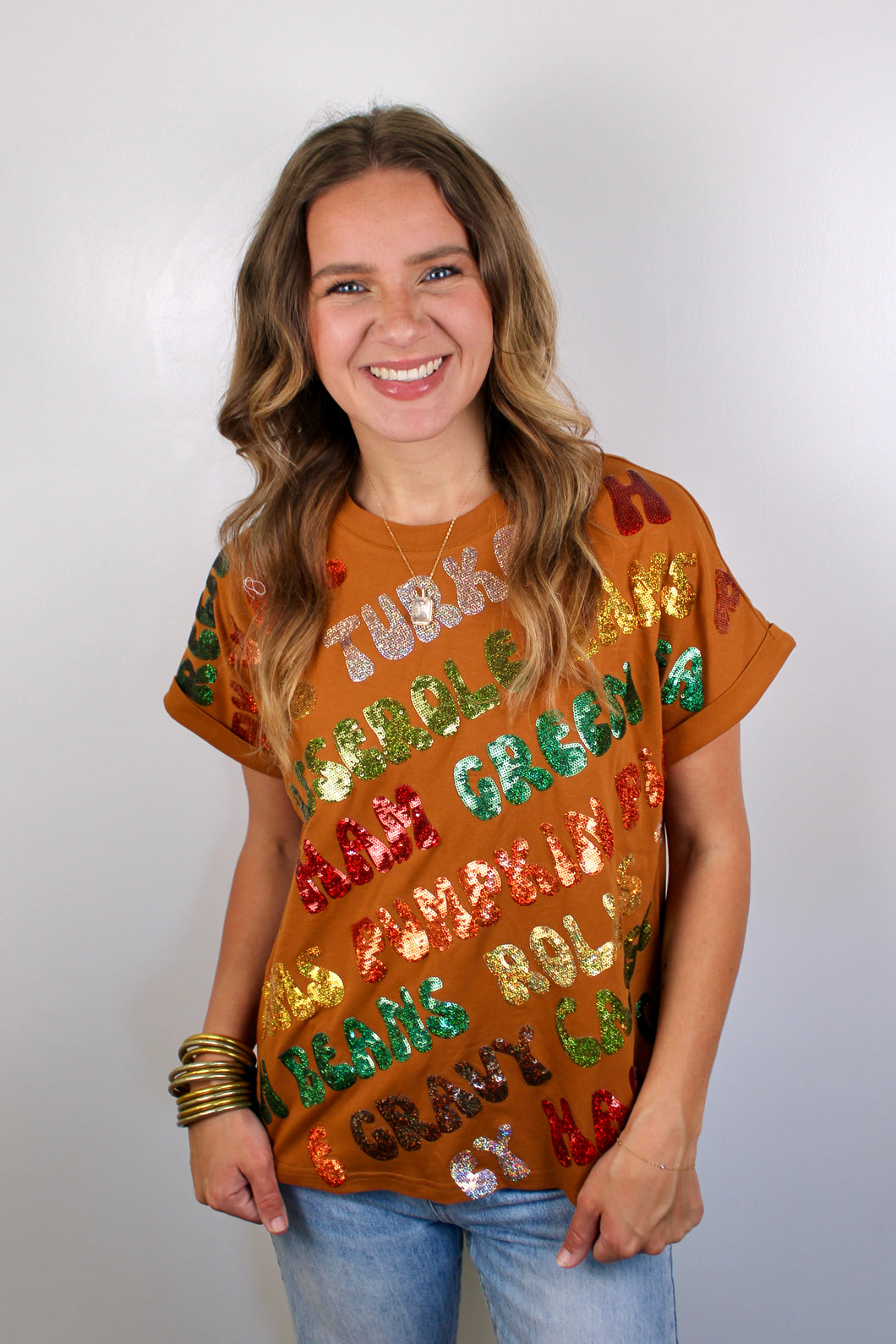Sequin Thanksgiving top