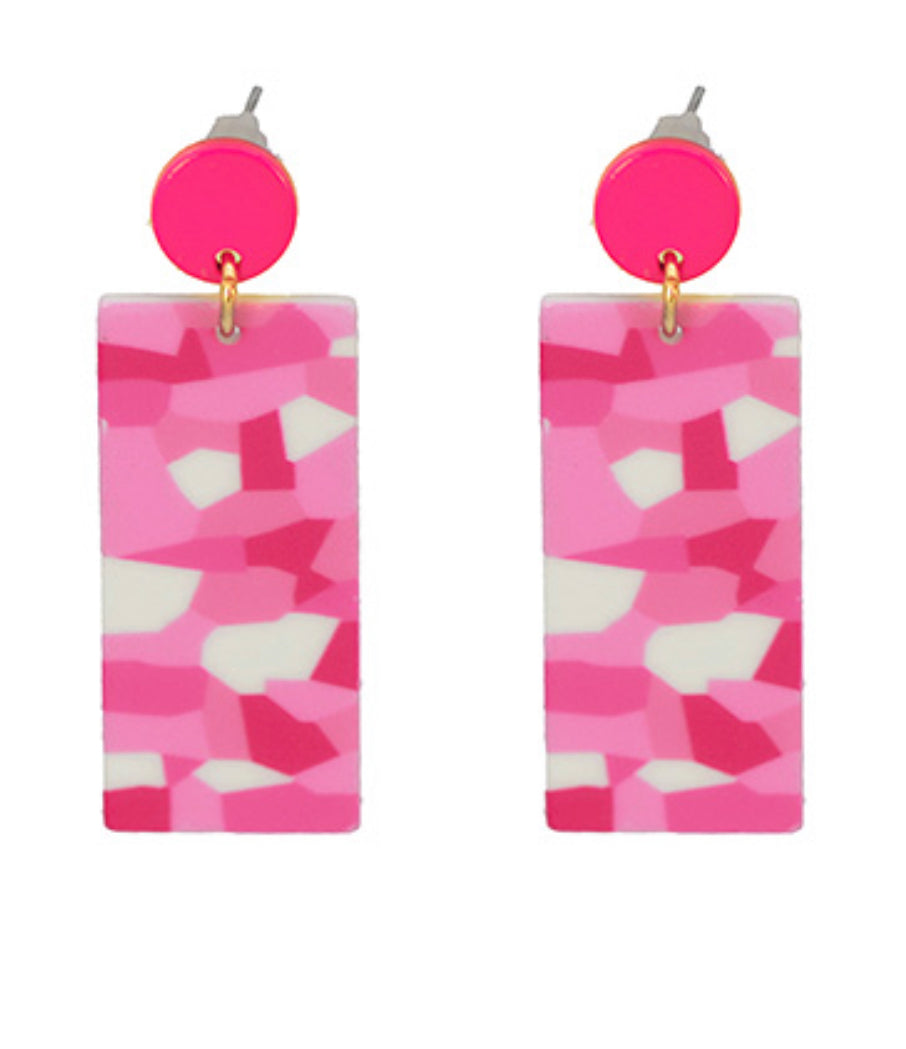 Pink abstract earrings