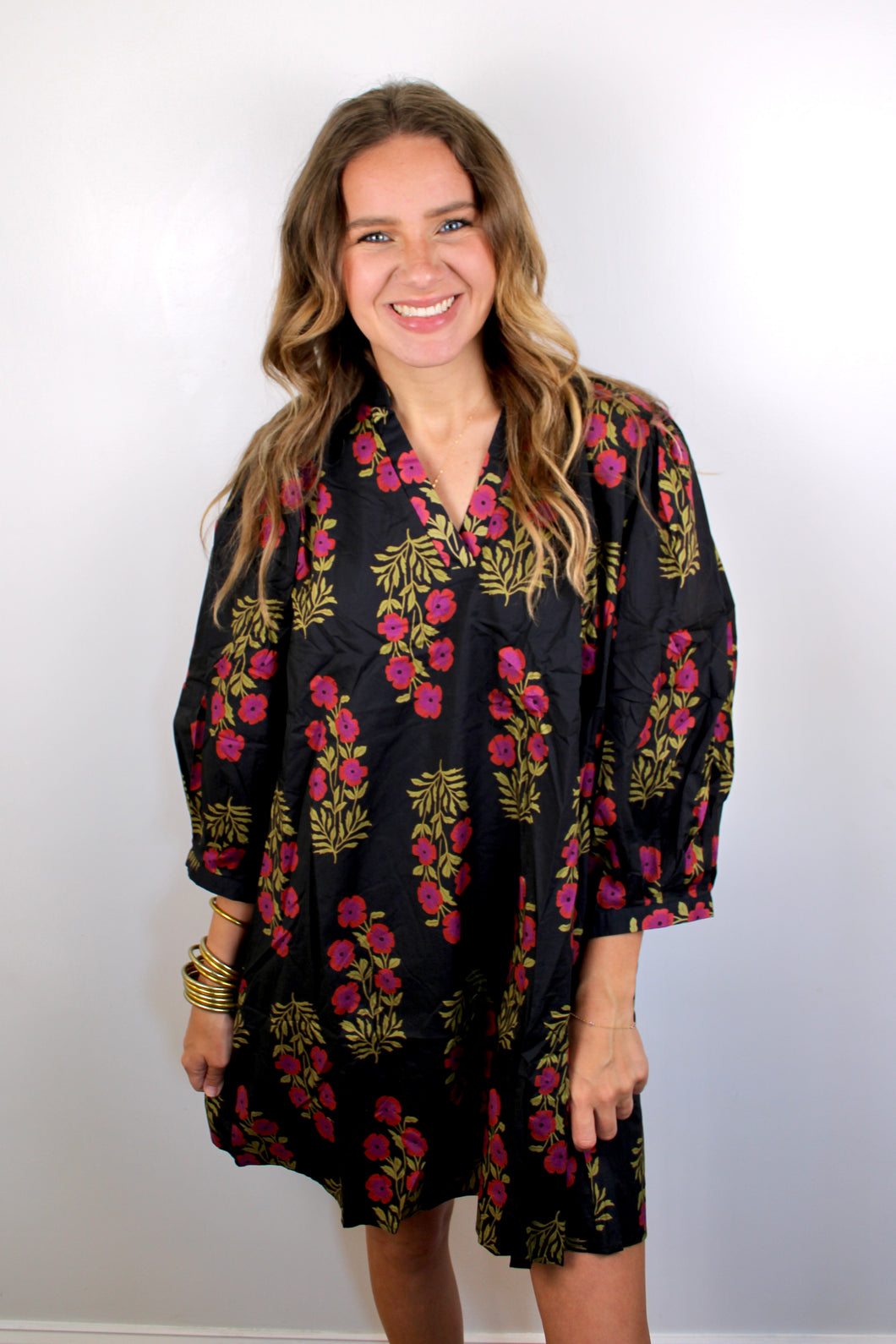 Black floral dress- last chance