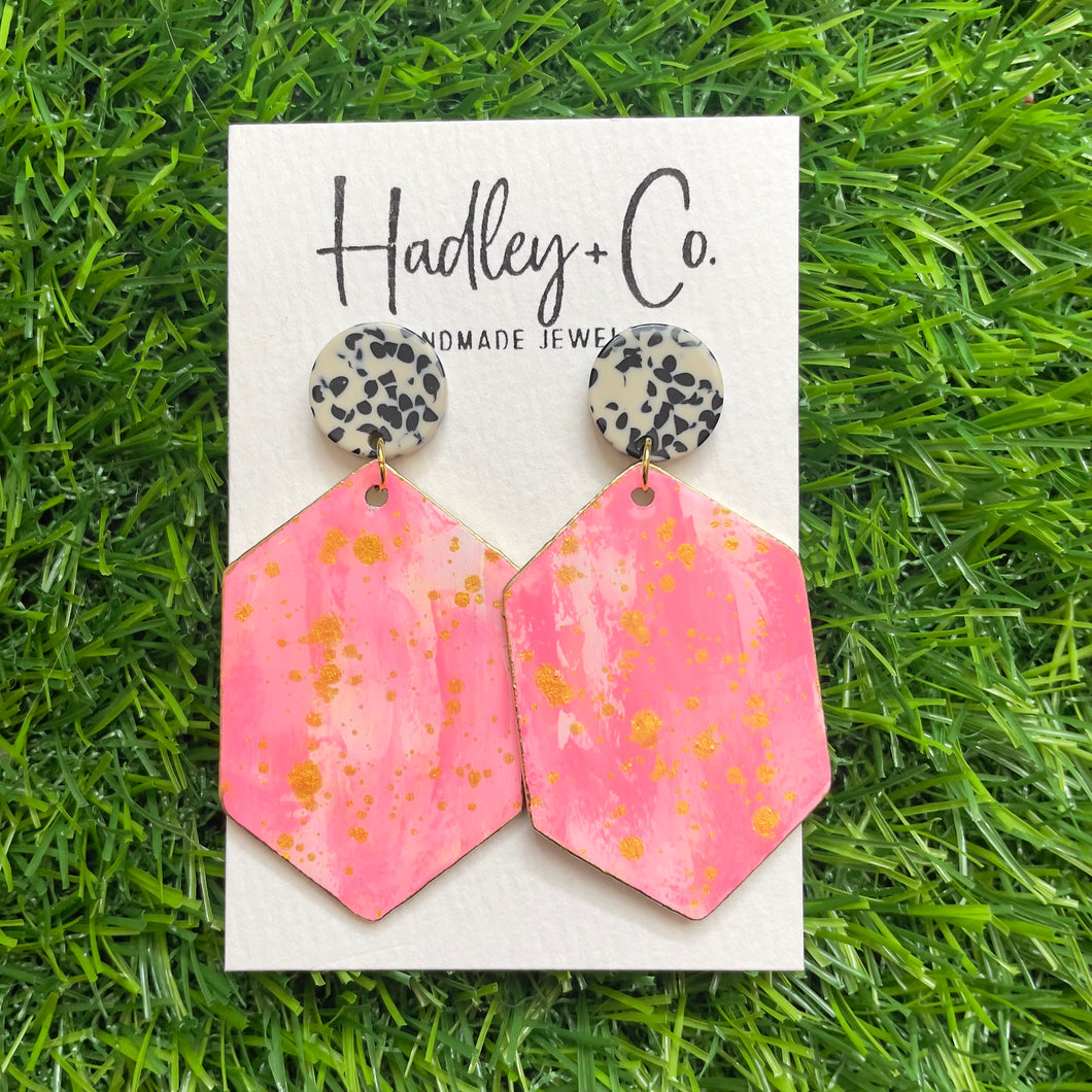 Pink spot stud Hadley + co earrings