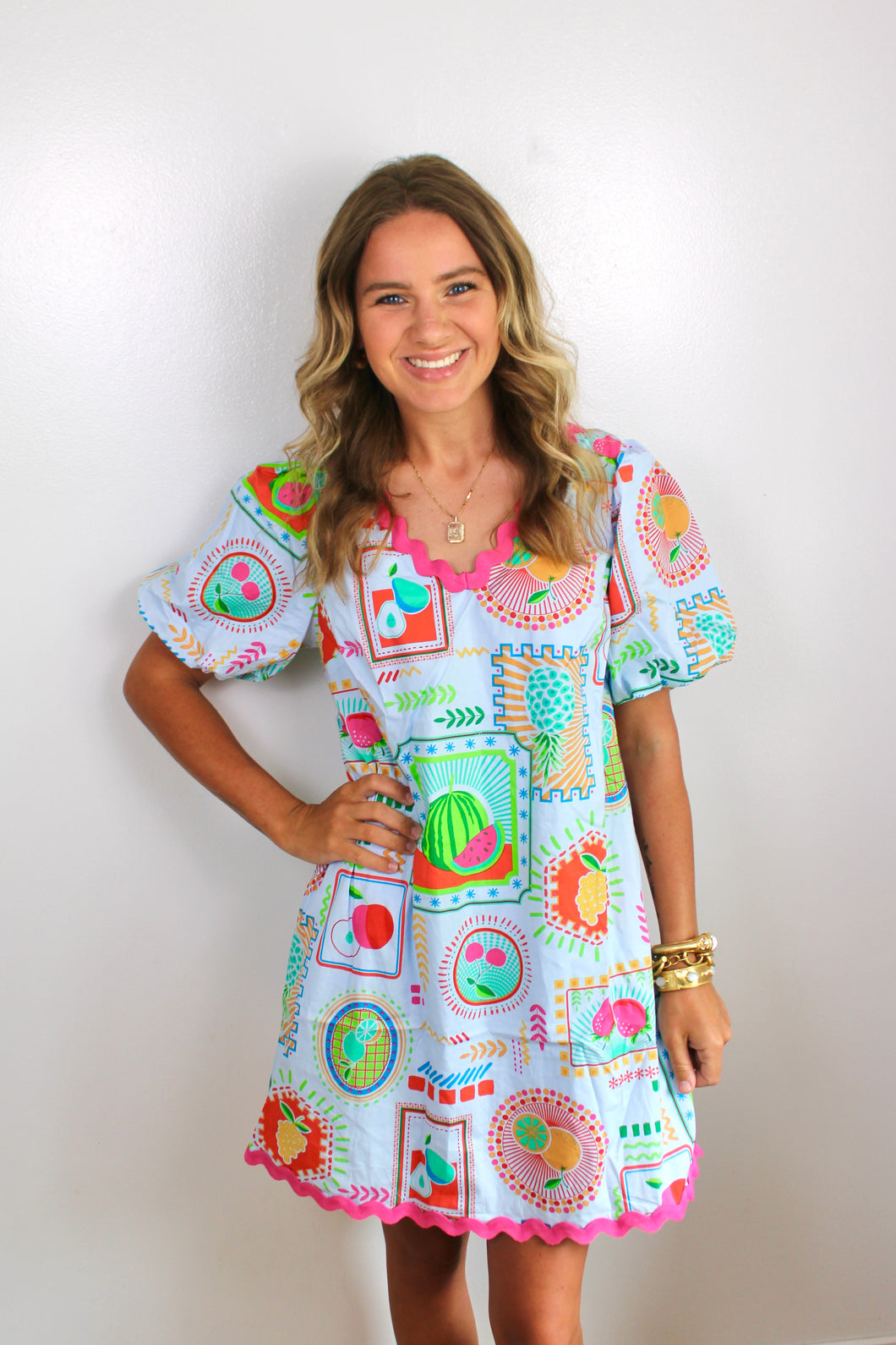 Tropical fruit dress- last chance