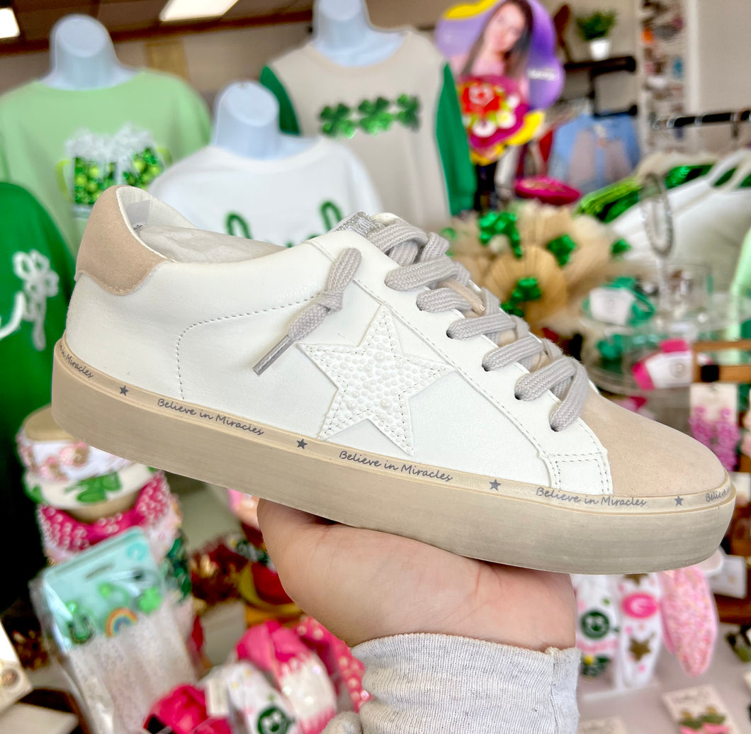 White tan star sneakers