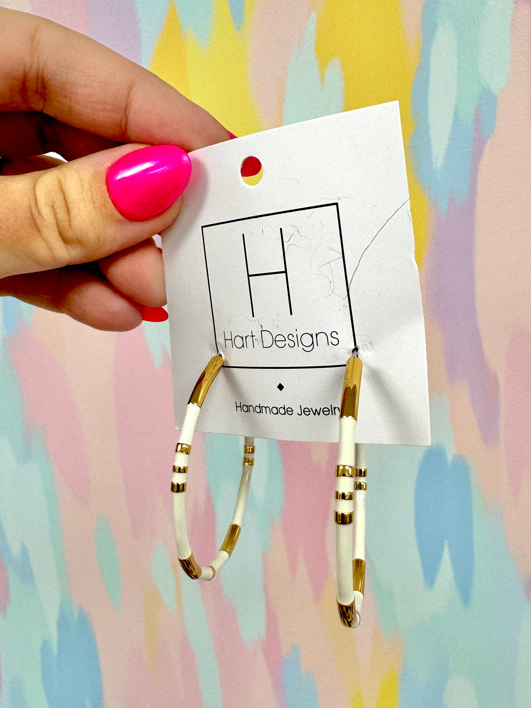 Ivory gold Hart designs hoops