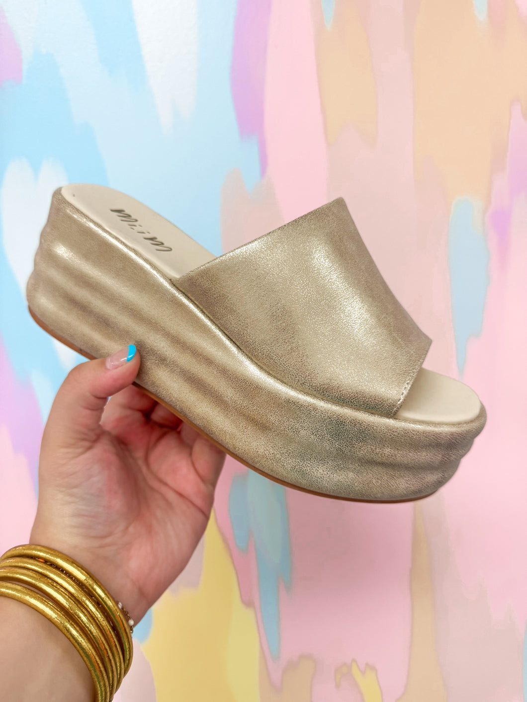 Gold platform sandals