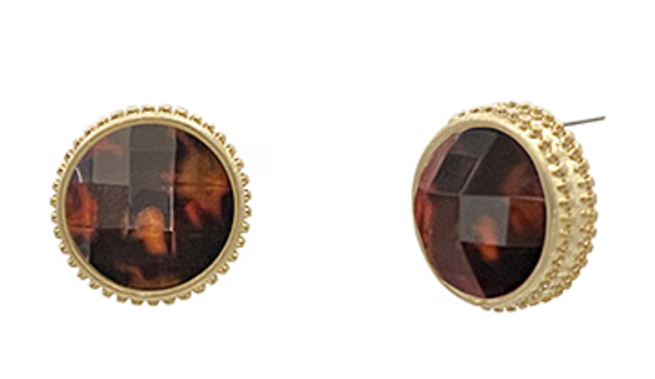Tortoise gold stud earrings