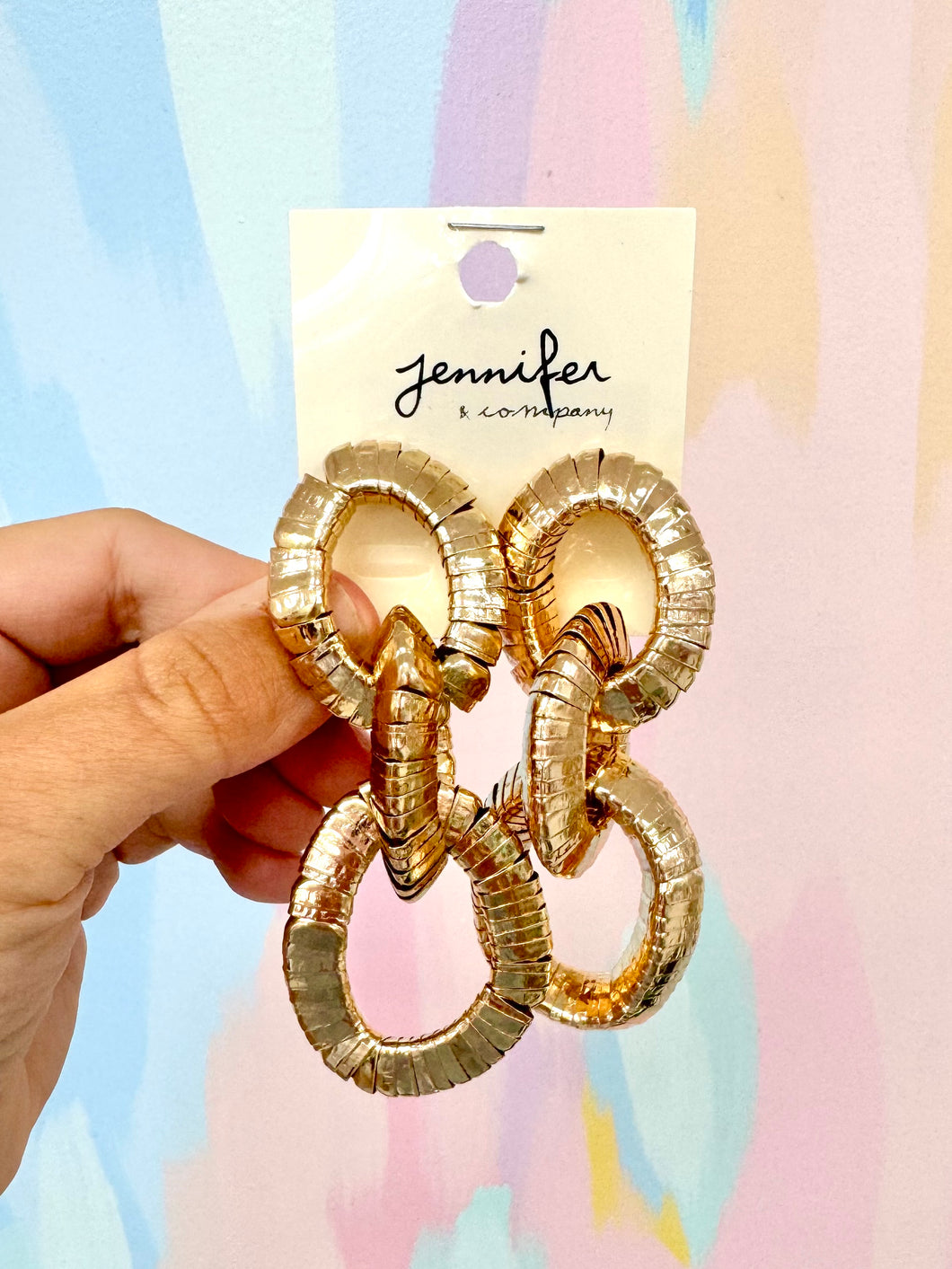 Chunk linked earrings