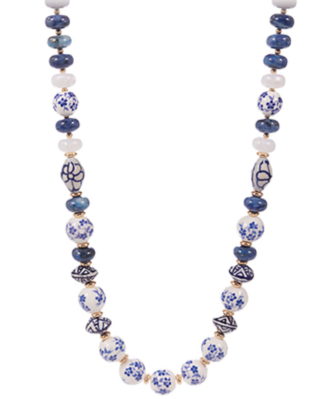 Flower ceramic beaded necklace